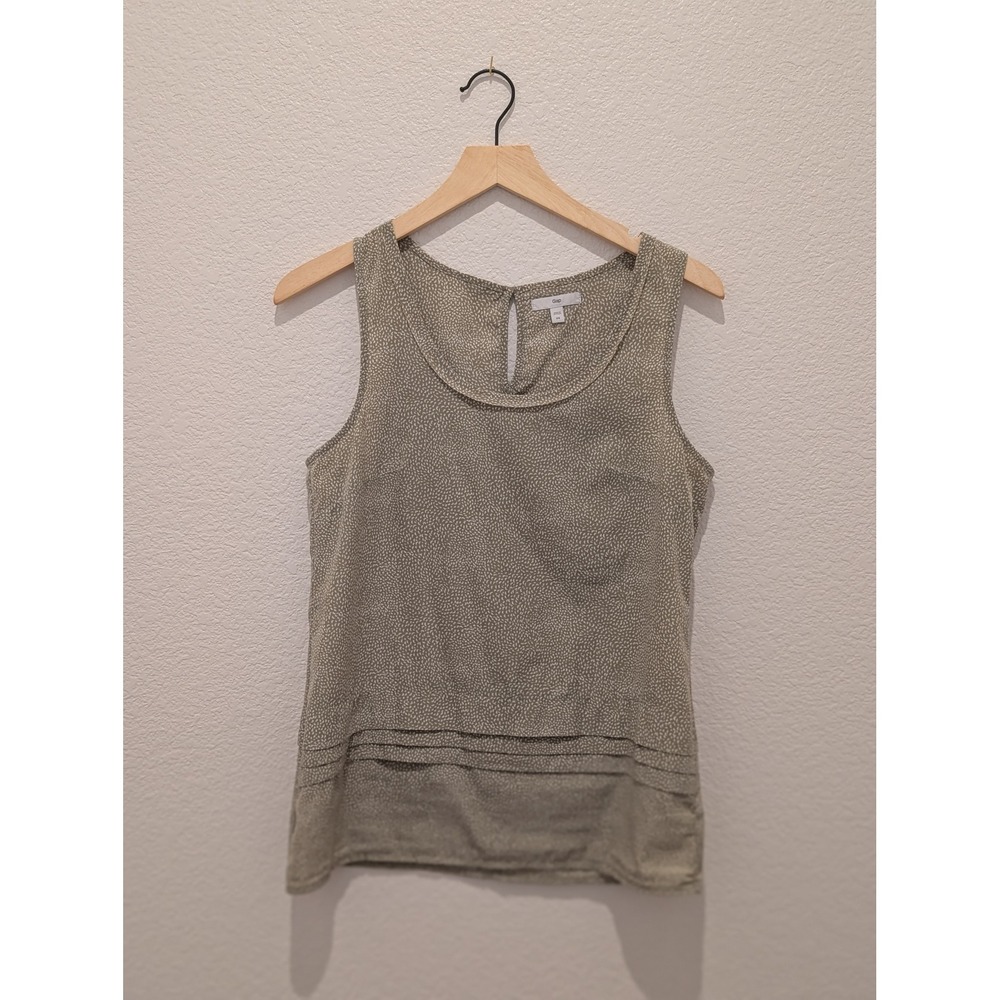 Gap Womens XS Sage Green Micro Print Sleeveless Top